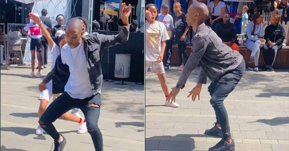Man starts dancing at the mall Man starts dancing at the mall