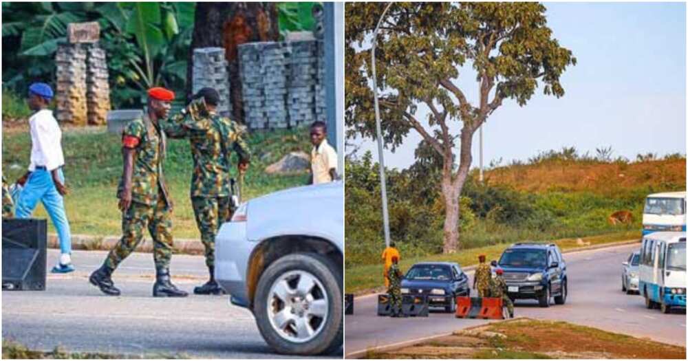 EndSARS: Nigerian soldiers block scene of planned protest in Abuja