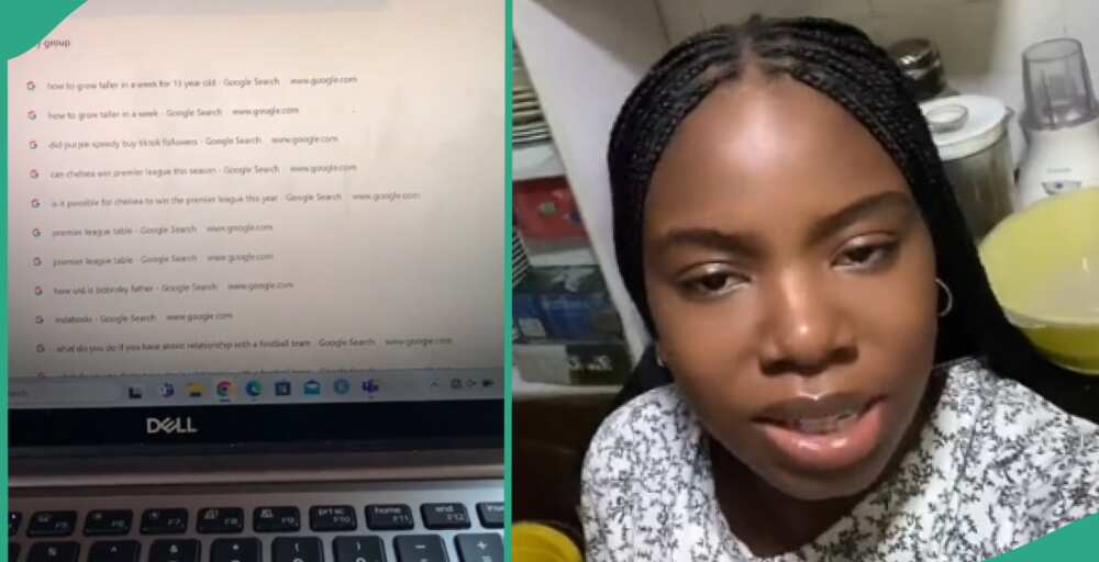Nigerian lady goes through her 13-year-old brother's search history, shocked by her findings