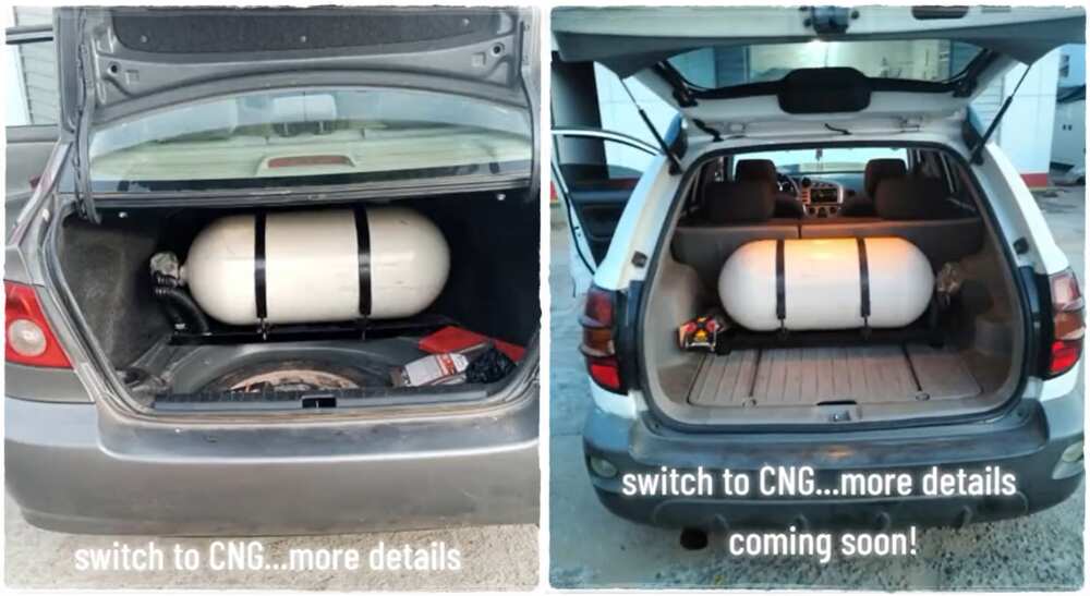 Photos of cars converted to run on CNG.