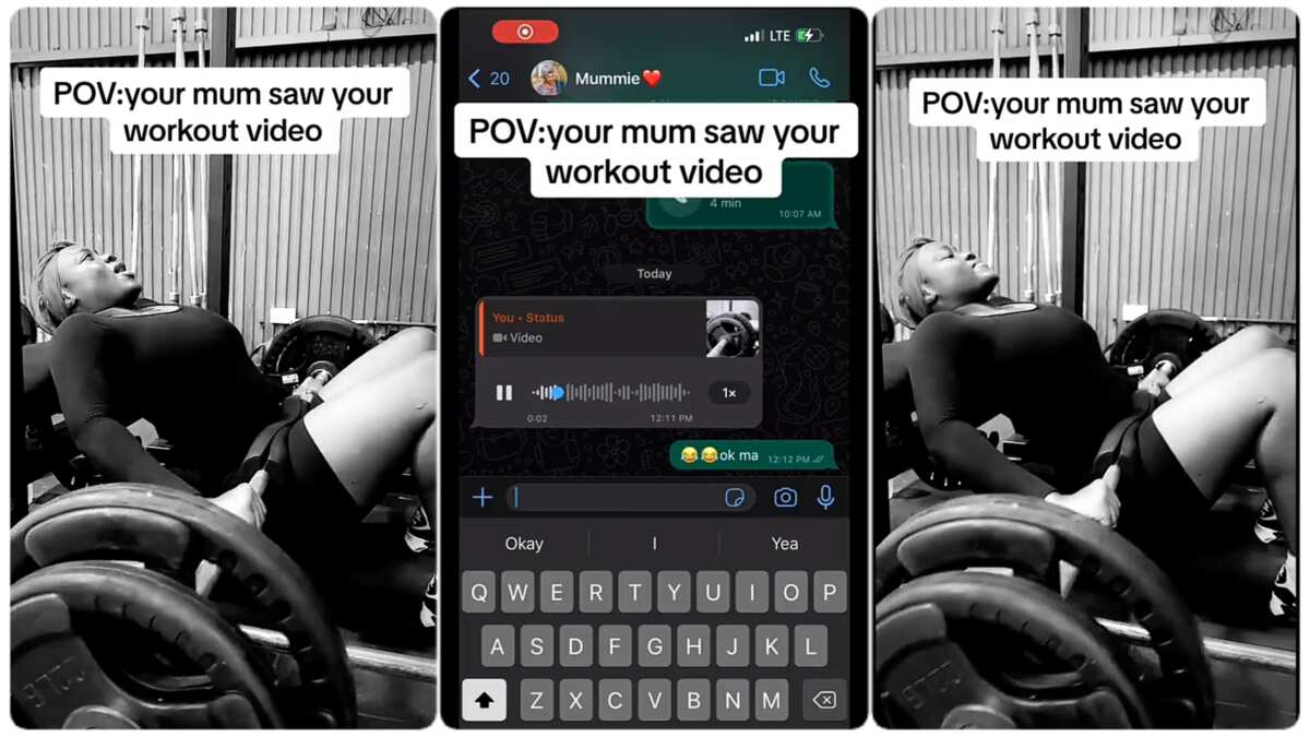 WATCH: Lady sends her workout video to funny mother on WhatsApp, she reacts
