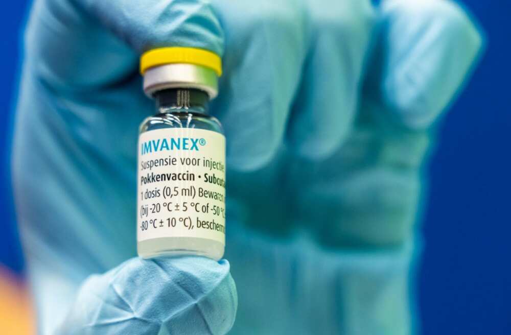 A dose of Imvanex vaccine used to protect against monkeypox is pictured; according to the WHO, more than 18,000 cases of the virus have been deteced worldwide