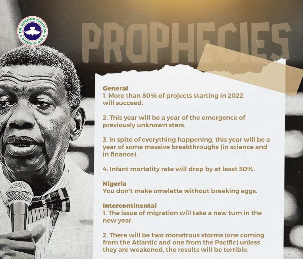 Pastor Adeboye releases New Year prophecies