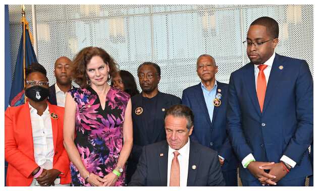 Andrew Cuomo with some state officials