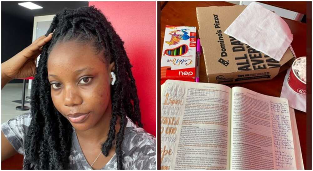 Emmanuella, young lady on date with her Holy Bible.