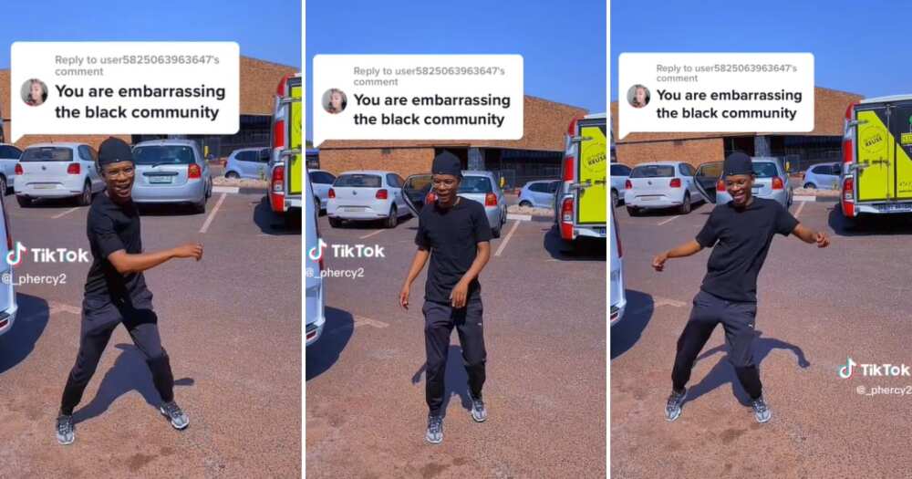TikTok user Kaone Phercy Polelo grooved, letting the woman know that nothing is going to stop him TikTok user Kaone Phercy Polelo grooved, letting the woman know that nothing is going to stop him