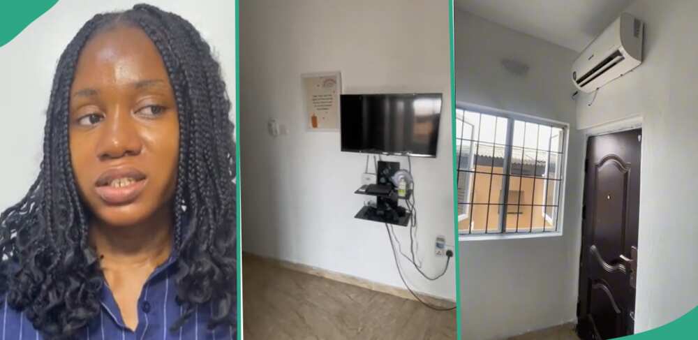 Lady shows apartment she rented in Yaba.