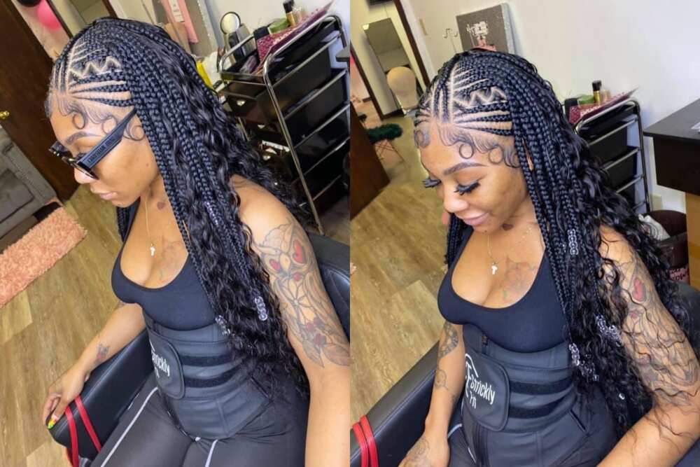 goddess braids on natural hair