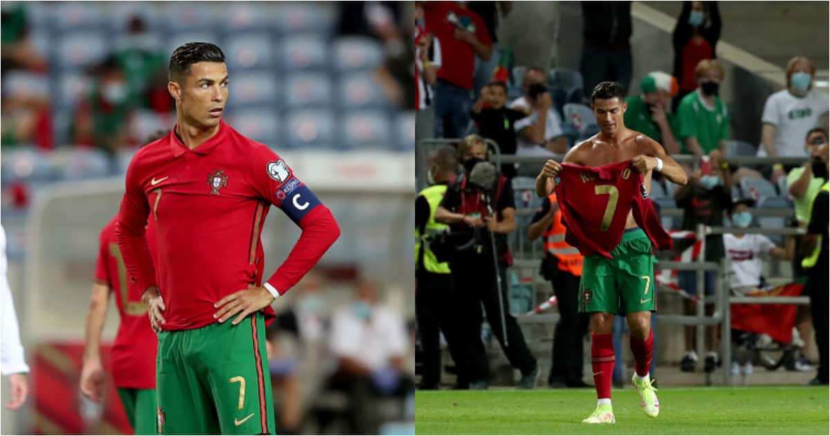 Ronaldo banned for taking of shirt after setting new record and scoring Portugal's winner in World Cup qualifier