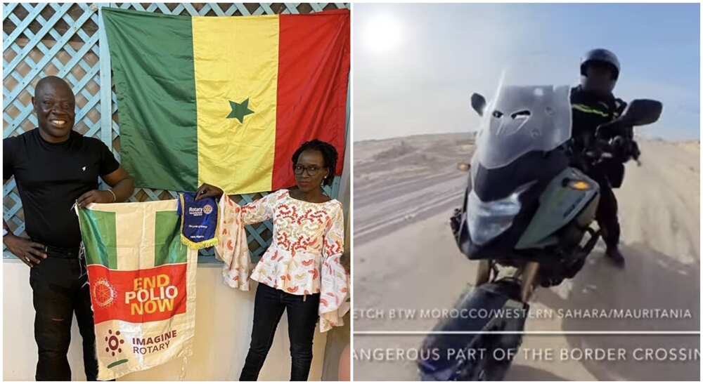 Nigerian biker Kunle Adeyanju enters Senegal.