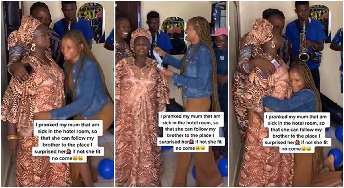 Nigerian mum refuses to laugh, frowns face after daughter surprised her with music on her birthday