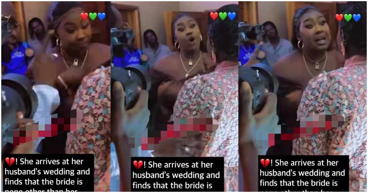 Lady shocked as she arrives husband's wedding to discover her best friend is the bride