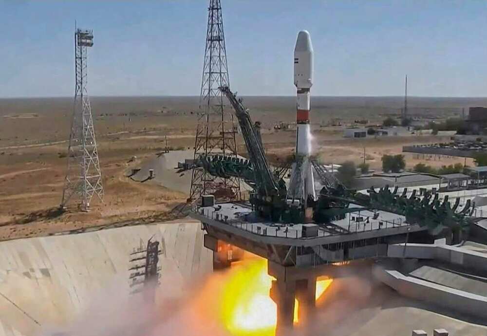 An Iranian satellite launched by Russia blasts off from Kazakhstan on August 9, 2022