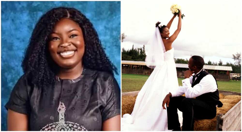 Nigerian woman, Mabel Oluwaninse Wealth who stopped her father from attending her wedding.