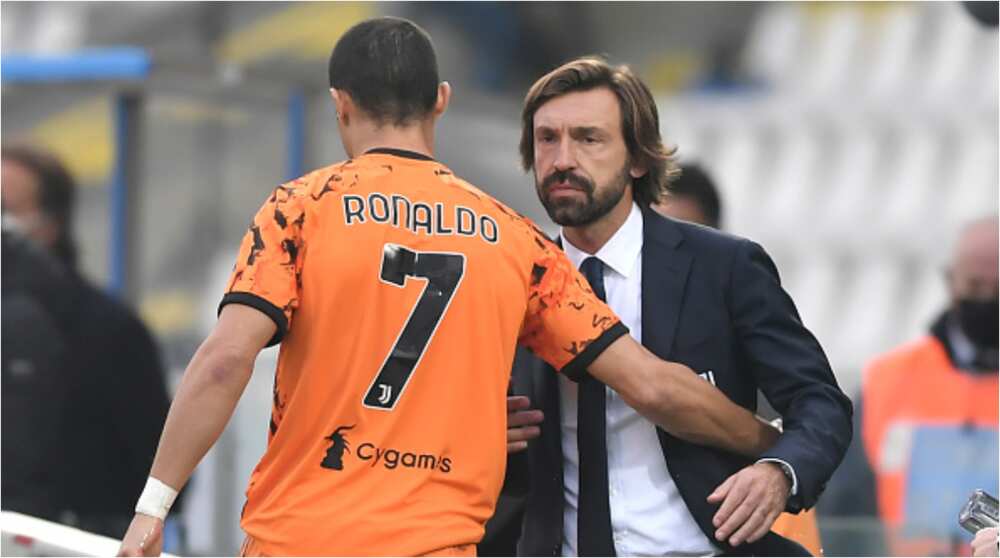 Juventus boss Pirlo reveals the blunt statement he made to Ronaldo after dropping points at Verona