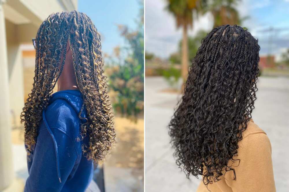 Knotless braids with curls: 30+ ideas to try on hair of any length 