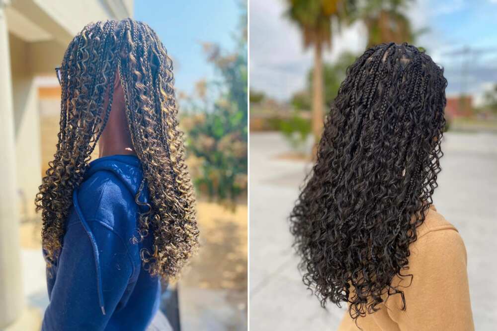 Knotless braids with curls: 30+ ideas to try on hair of any length