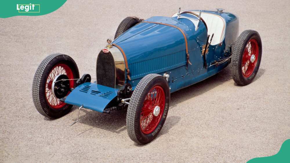 Bugatti Type 35 parked outside on a sunny day