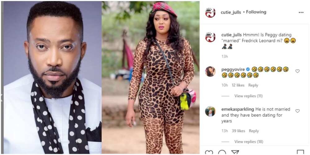Actress Peggy Ovire Reacts as Blogger Raises Speculations about Dating Colleague Frederick Leonard
