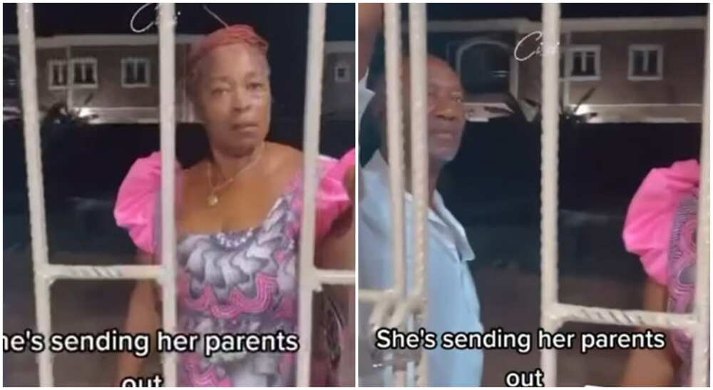 Nigerian parents locked out by their daughter after they came home late.