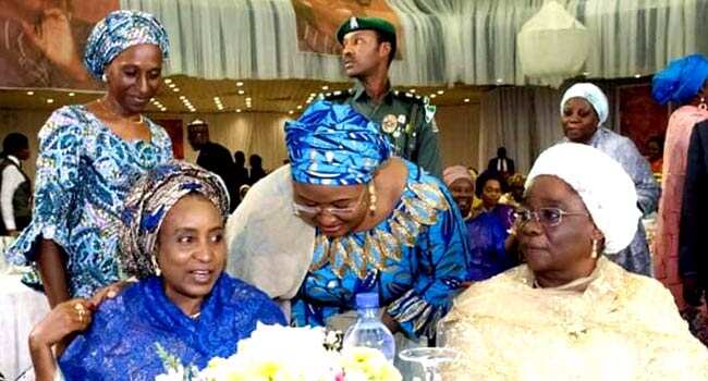 Aisha Buhari meets Patience Jonathan as late Maryam Babangida is celebrated