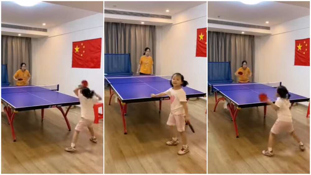 Smart kids in sport/amazing game of table tennis.
