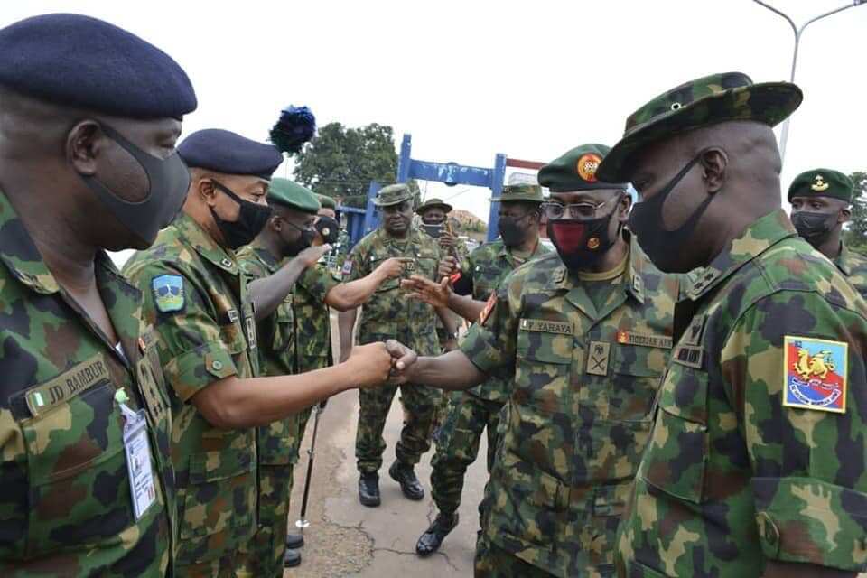 COAS Yahaya greeting NA top officials in Enugu