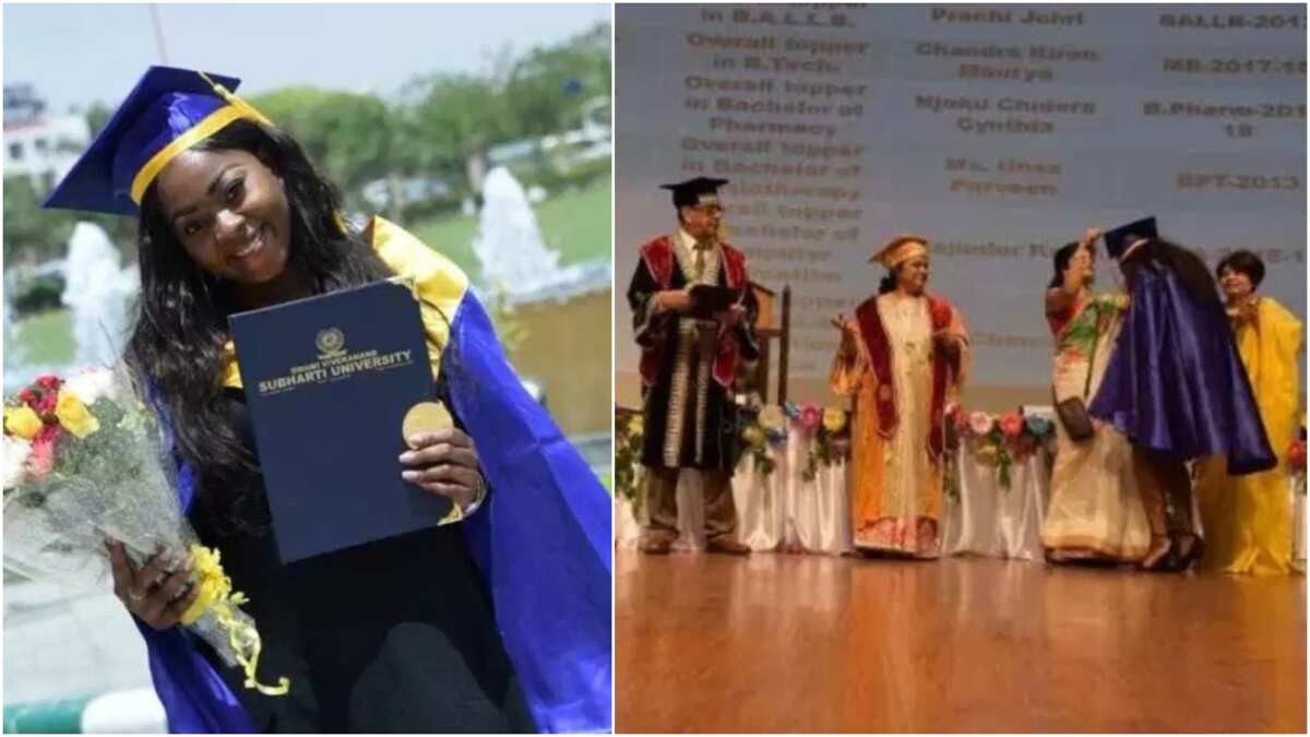 Nigerian lady breaks record in Indian University as she bags first class