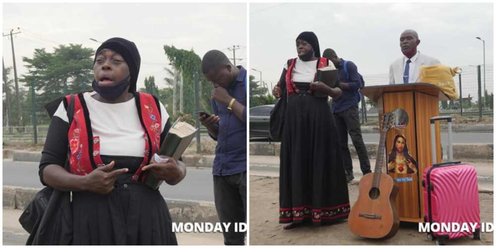 Female preacher storms protest ground to admonish security agents