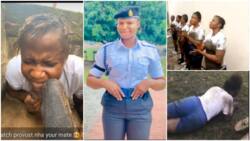 Beautiful Nigerian lady in uniform goes through rigorous training in school, many react to her video