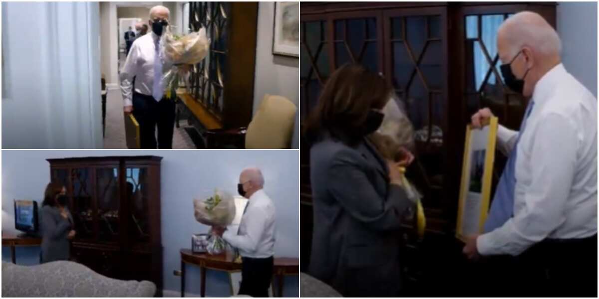 Adorable moment Joe Biden personally delivered gifts to VP on her birthday warms hearts on social media