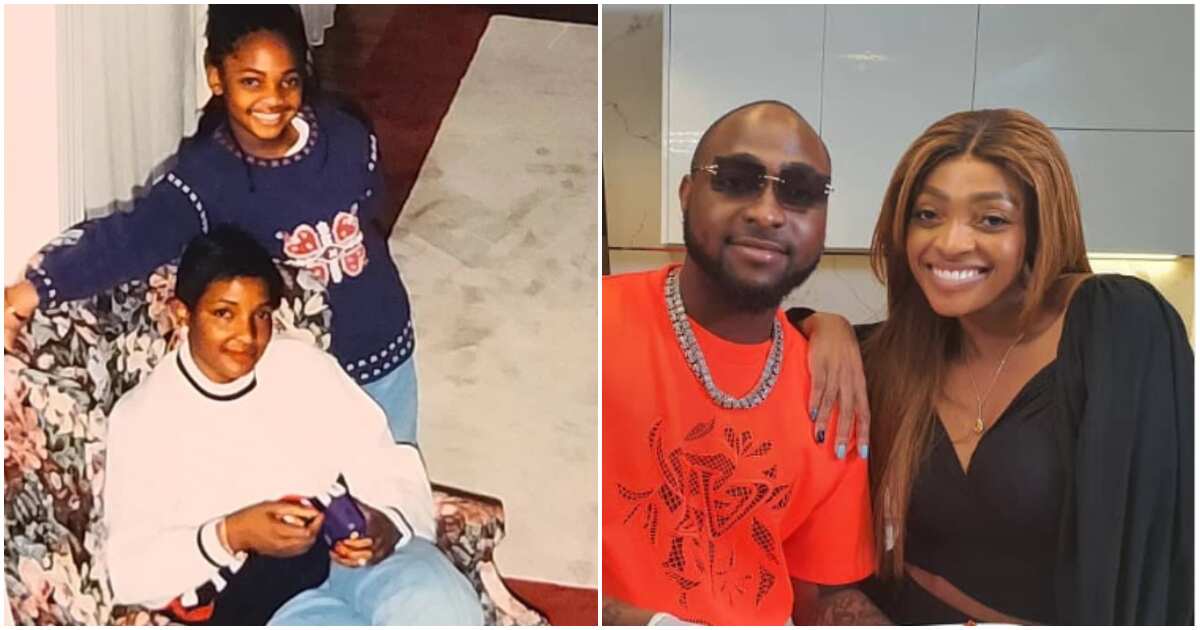 Davido's sister Sharon shares never-before-seen photo of late mum to mark Mother's Day, singer reacts