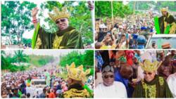 Eid-el-Kabir: Photos emerge as Oluwo of Iwo, crowd shun COVID-19 protocols to celebrate