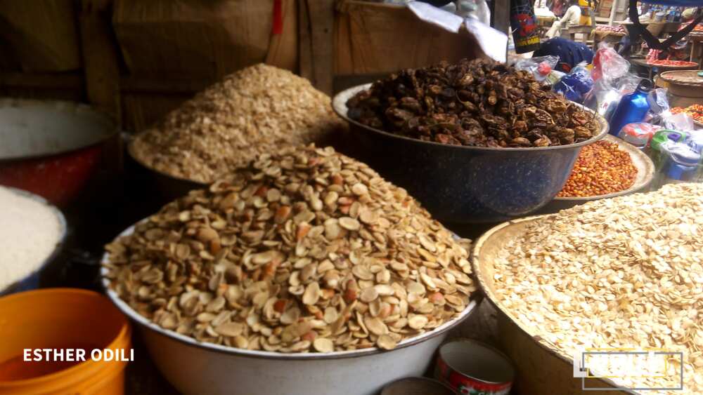 For traders who sell egusi, ogbono, crayfish and dry pepper, the border closure was a blessing in disguise. Photo credit: Esther Odili