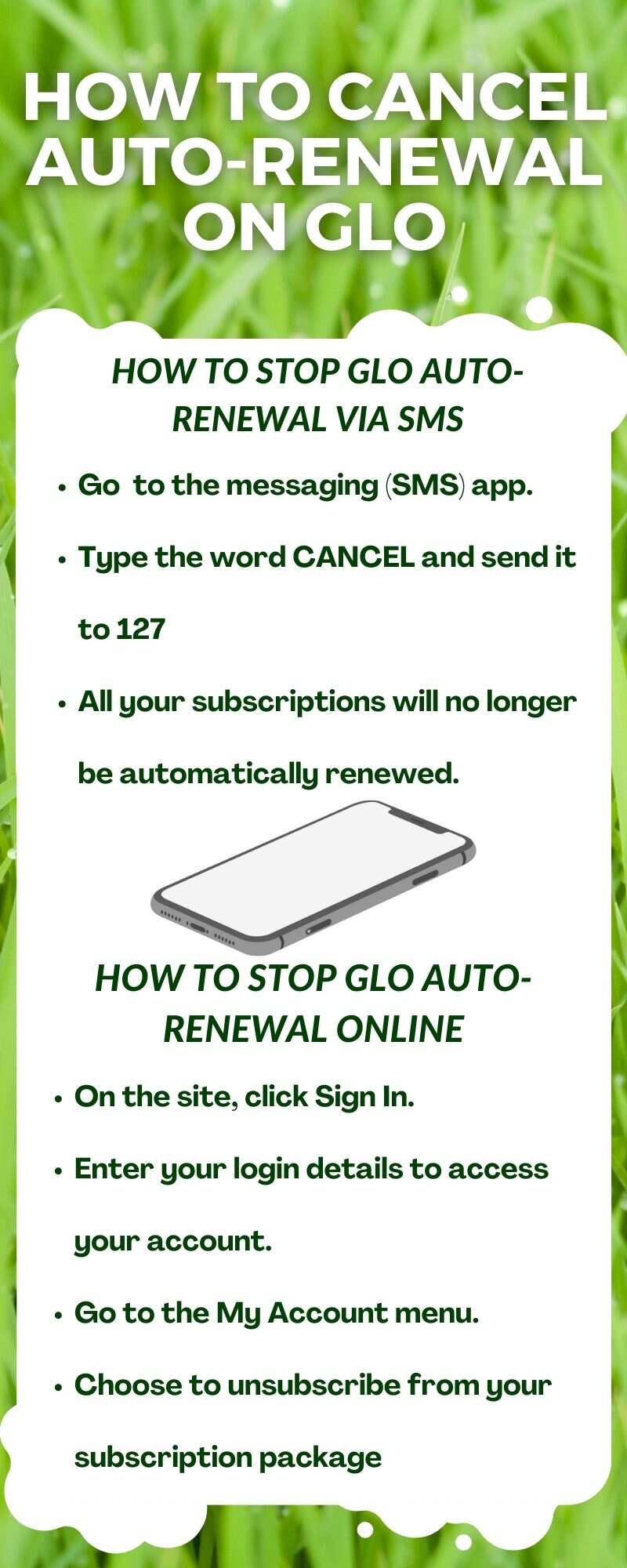 How to cancel auto-renewal on Glo