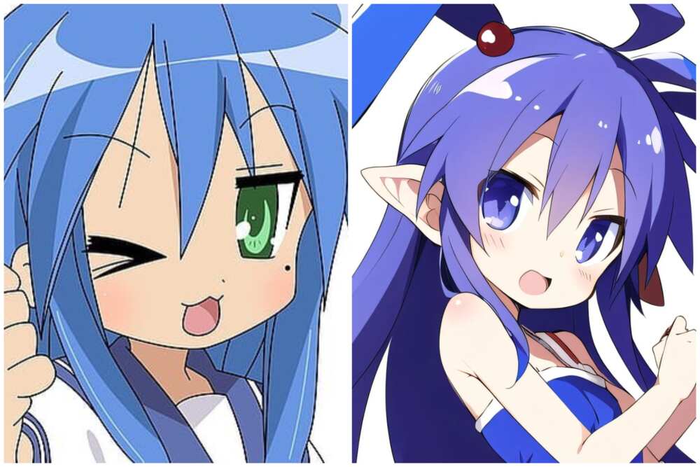 Blue-haired characters