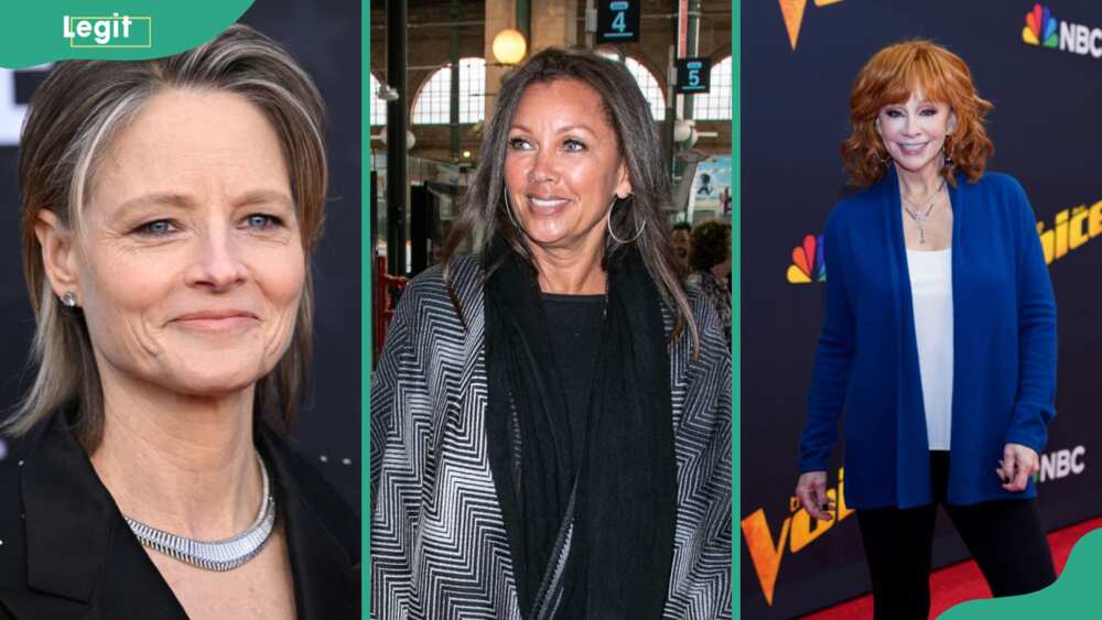 Actresses in their 60s: Jodie Foster (L), Vanessa Williams (C) and Reba McEntire (R)