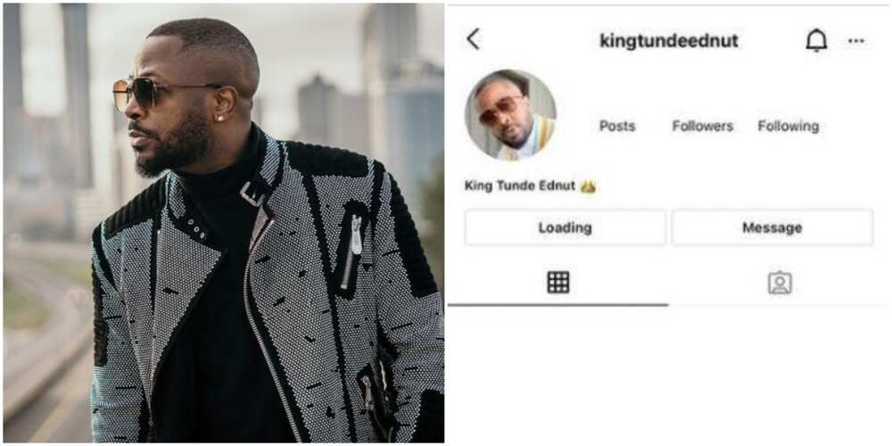 Instagram strikes Tunde Ednut another blow, suspends his account for the third time