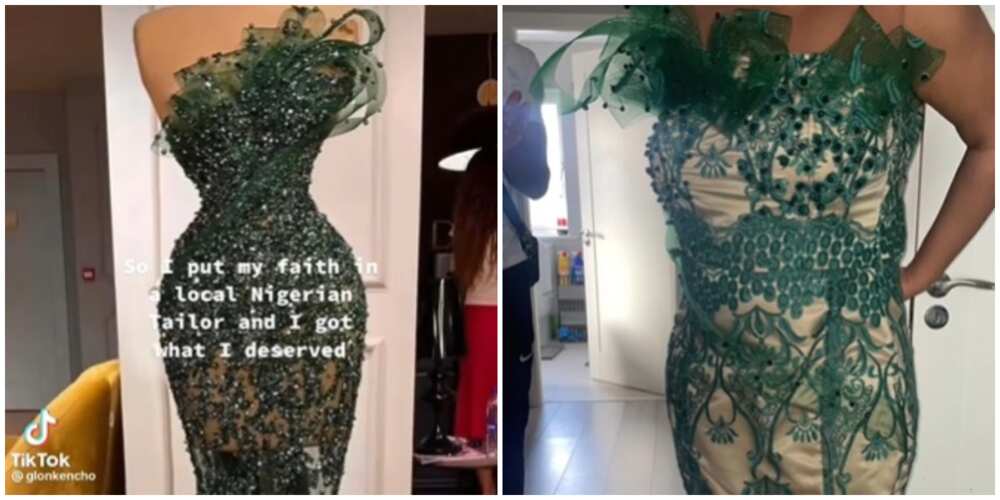 The original dress design and the replicated version