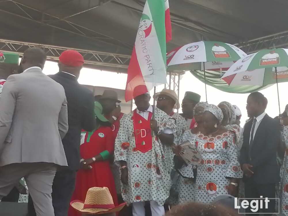 Ozigbo waving PDP flag