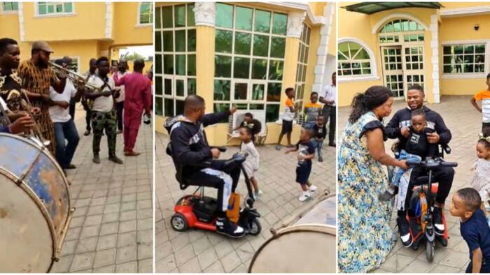 'Paranra' band storm Yinka Ayefele's residence on his birthday, singer and his triplets bust dance moves