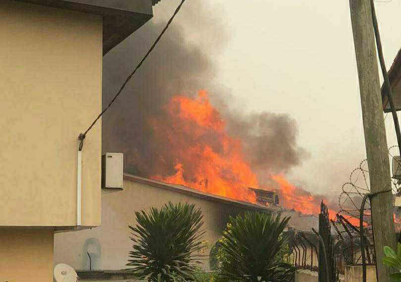 Fire guts building in Magodo area of Lagos