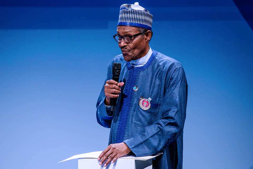 President Buhari delivers his speech at Paris Peace Forum Source: Femi Adesina