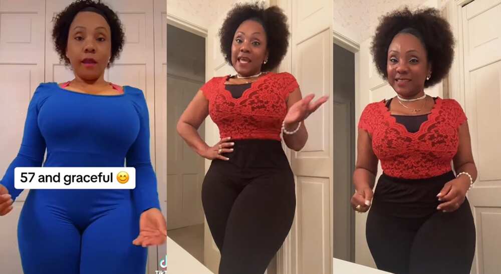 57-year-old lady stuns people with her beauty.