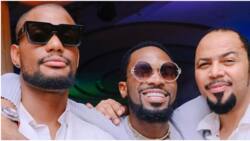 Drop your skincare routine: Fans beg Ramsey Nouah as he looks ageless in cute photo with D’banj & Alexx Ekubo