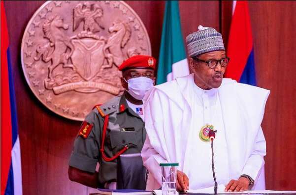 President Buhari in the presidential villa