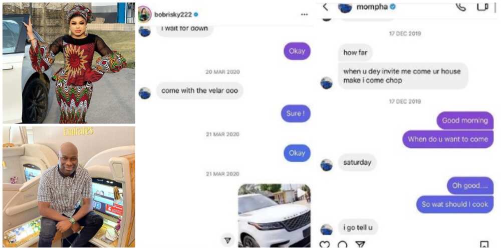 Surprise as Bobrisky exposes old chats of Mompha begging to use his car, calls him audio billionaire