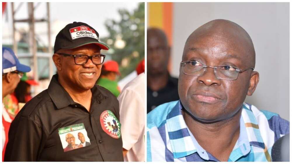 Peter Obi, Ayo Fayose, PDP, Bola Tinubu, president-elect, 2023 presidential election Peter Obi, Ayo Fayose, PDP, Bola Tinubu, president-elect, 2023 presidential election