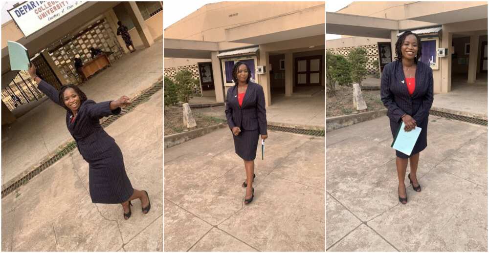 Woman celebrates as she bags master's degree, says it took her almost 4 years, many react