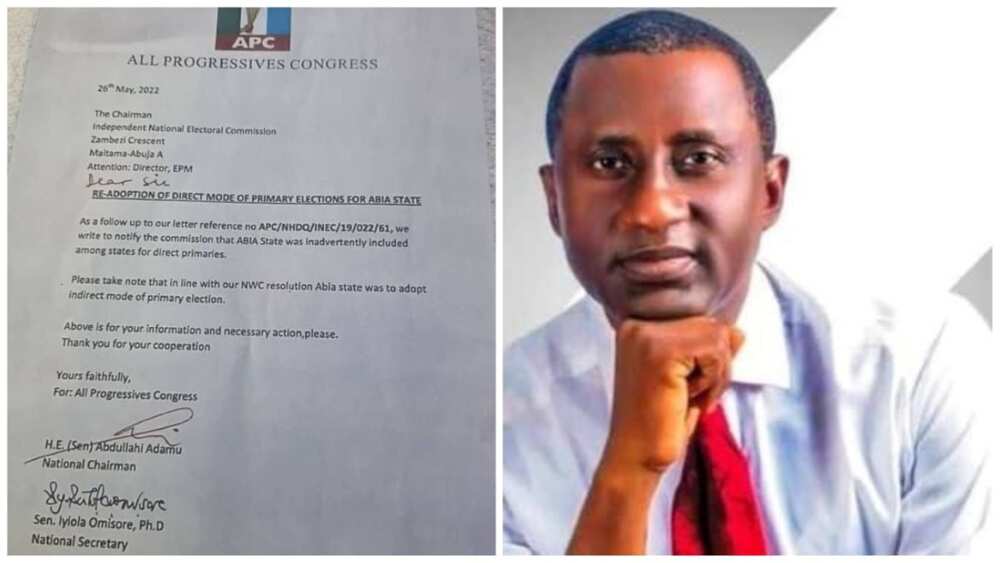 Uche Ogah, Abia state, APC, INEC, governorship primary election